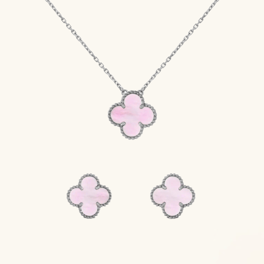 CLOVER | Set of 2 in Pink and Silver