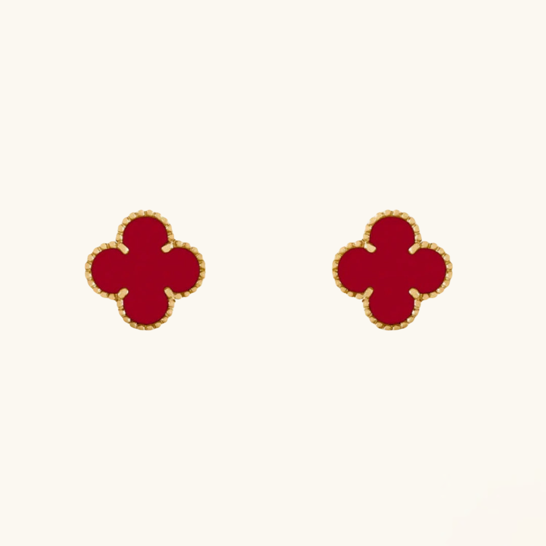 CLOVER | Ruby Red Earrings