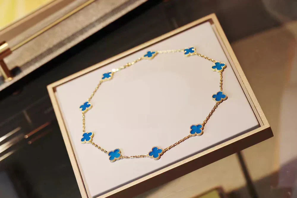CLOVER | Blue Necklace with 10 Motifs
