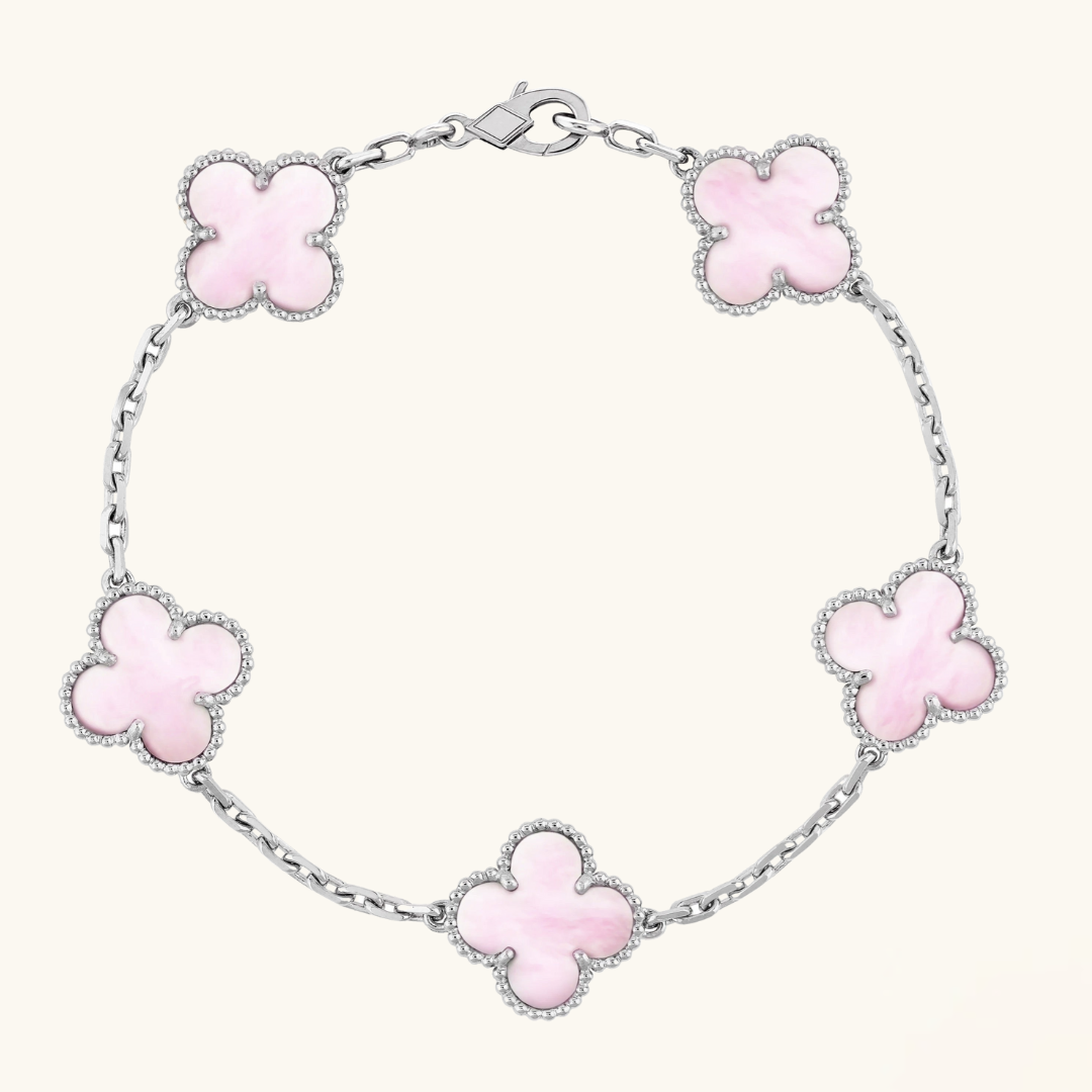 CLOVER | Pink and Silver Bracelet