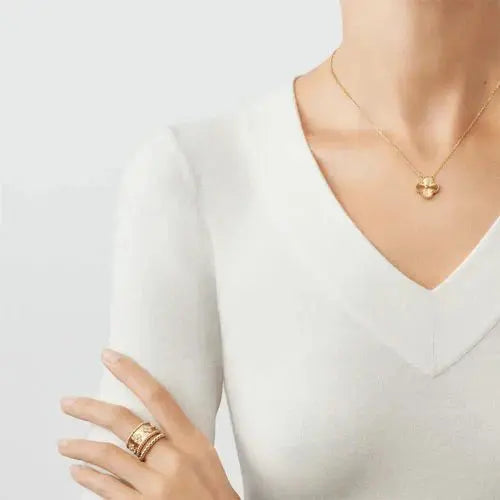 Gold Lavish Four-Leaf Clover Necklace