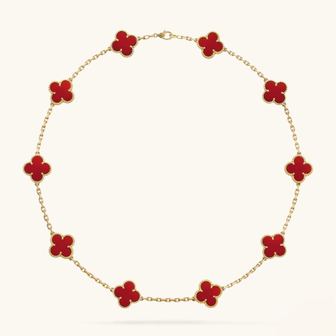 CLOVER | Red Necklace with 10 Themed Charms