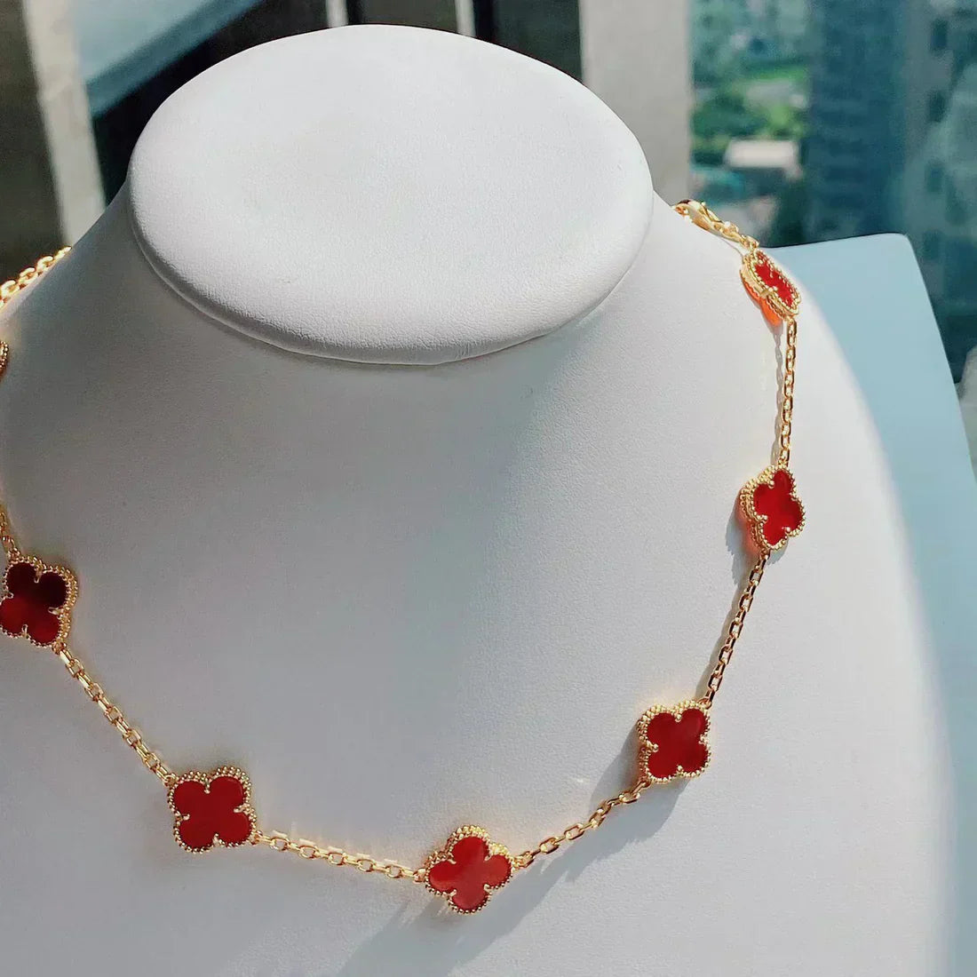 CLOVER | Red Necklace with 10 Themed Charms
