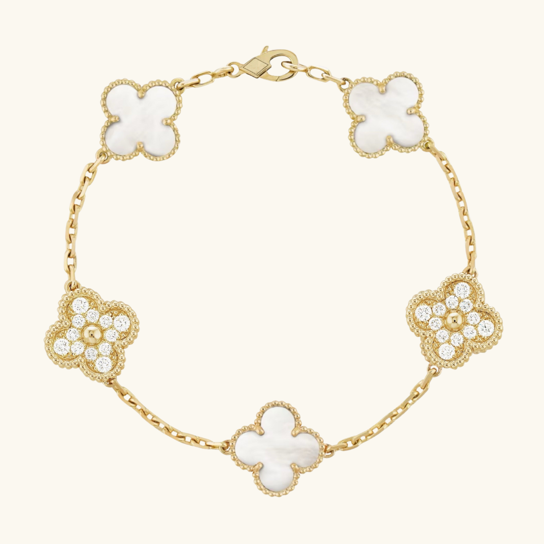 CLOVER | Prestige Gold and White Bracelet