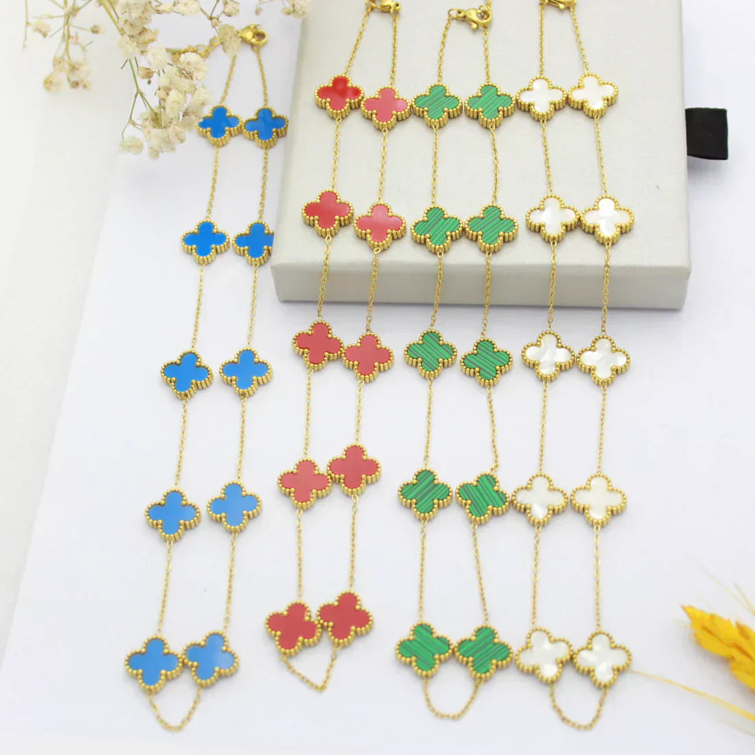 CLOVER | Blue Necklace with 10 Motifs