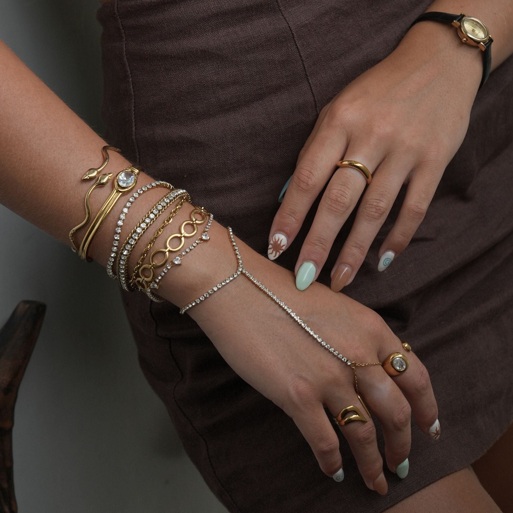 18K Gold Calisse Gem Cuff