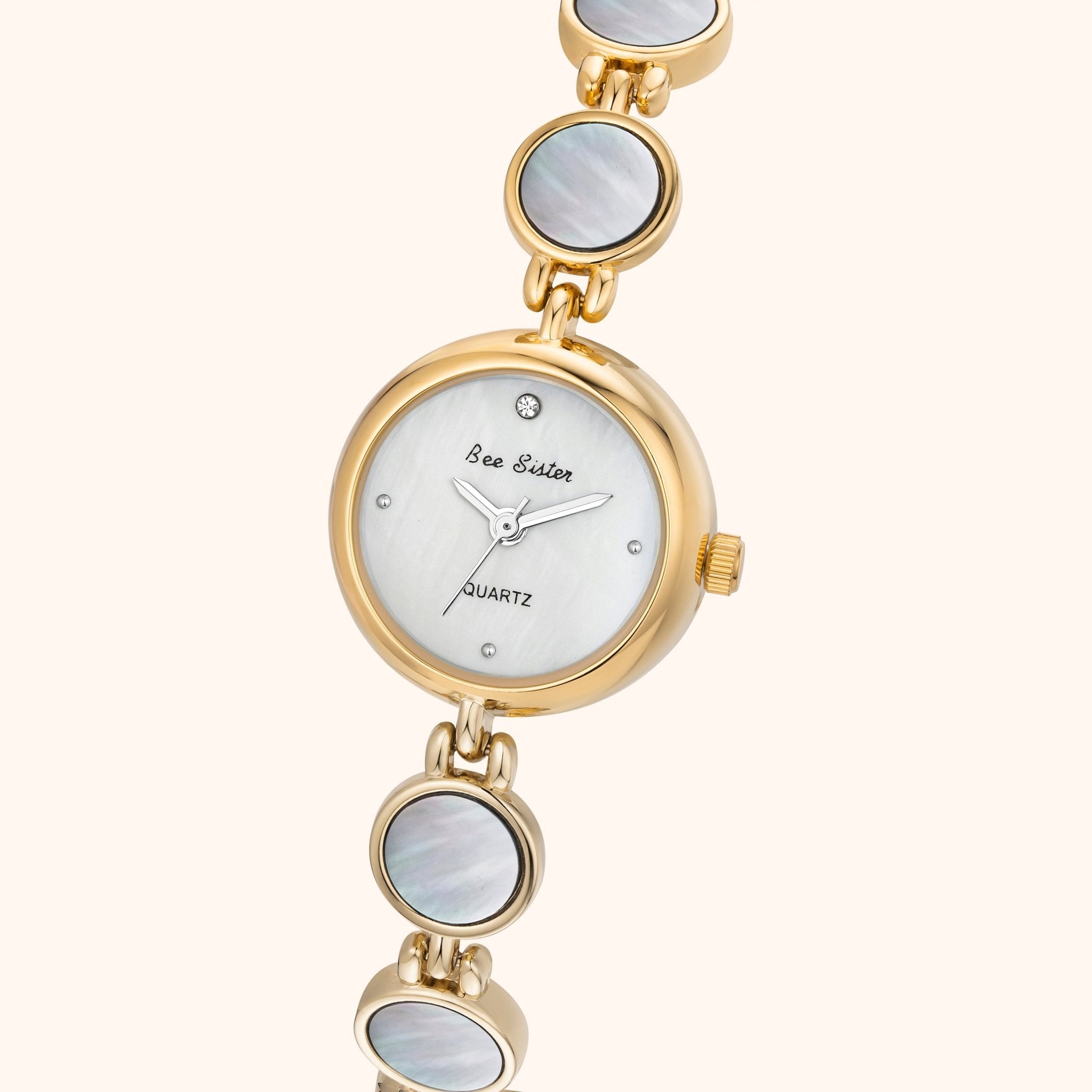 Gold Pearl with Coral Accent