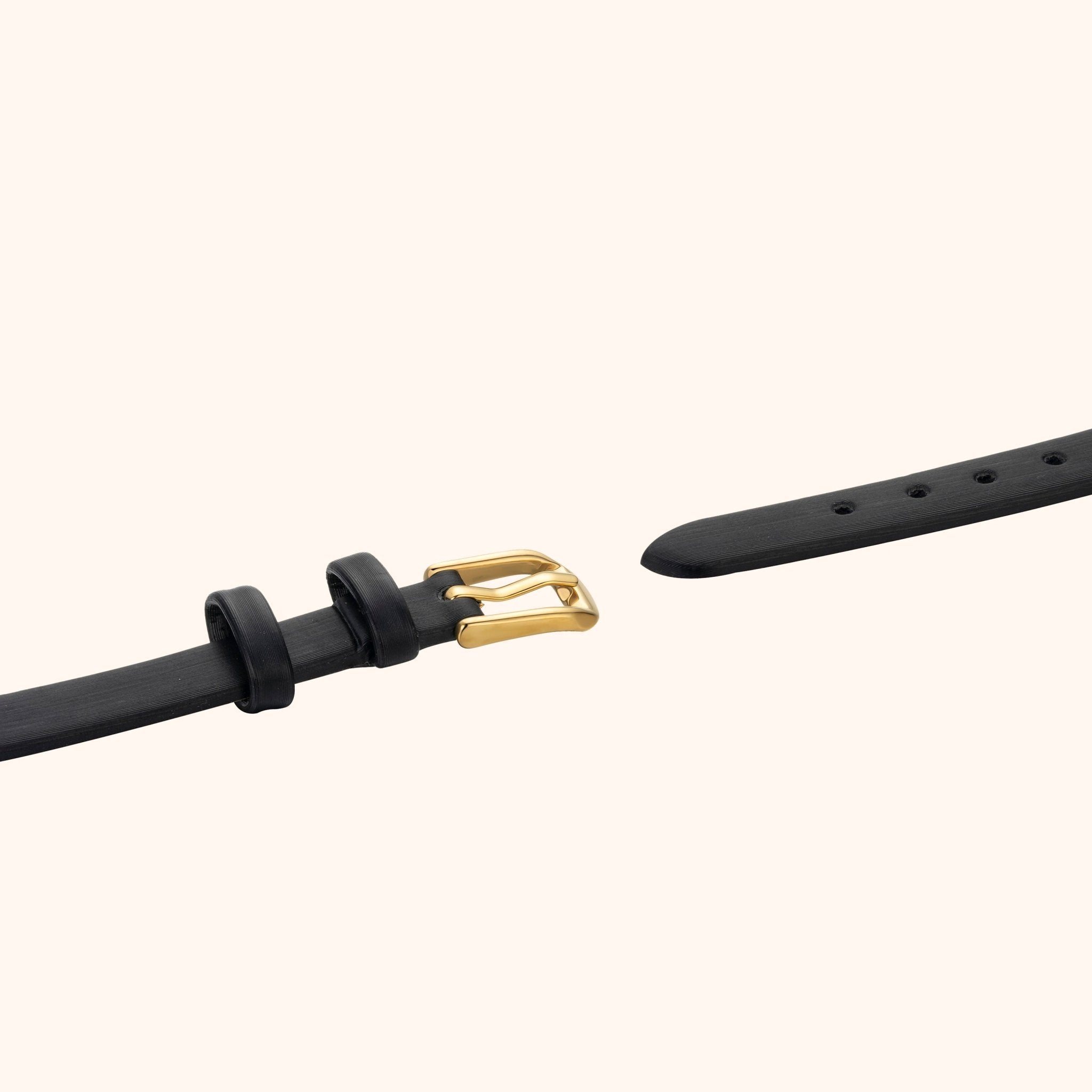 Elvina Black Leather with Gold Accents