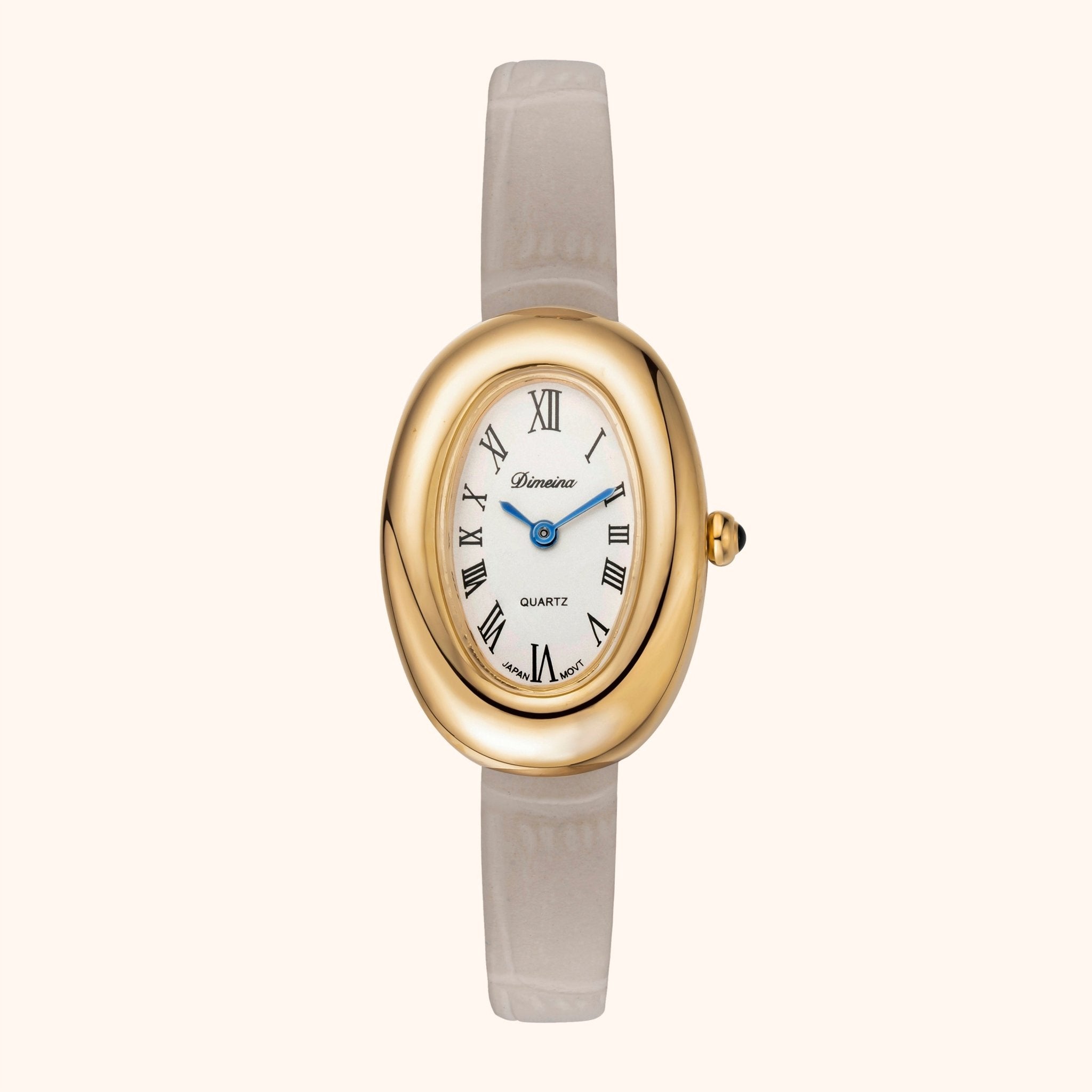 Elvina Gray Leather with Gold Accents
