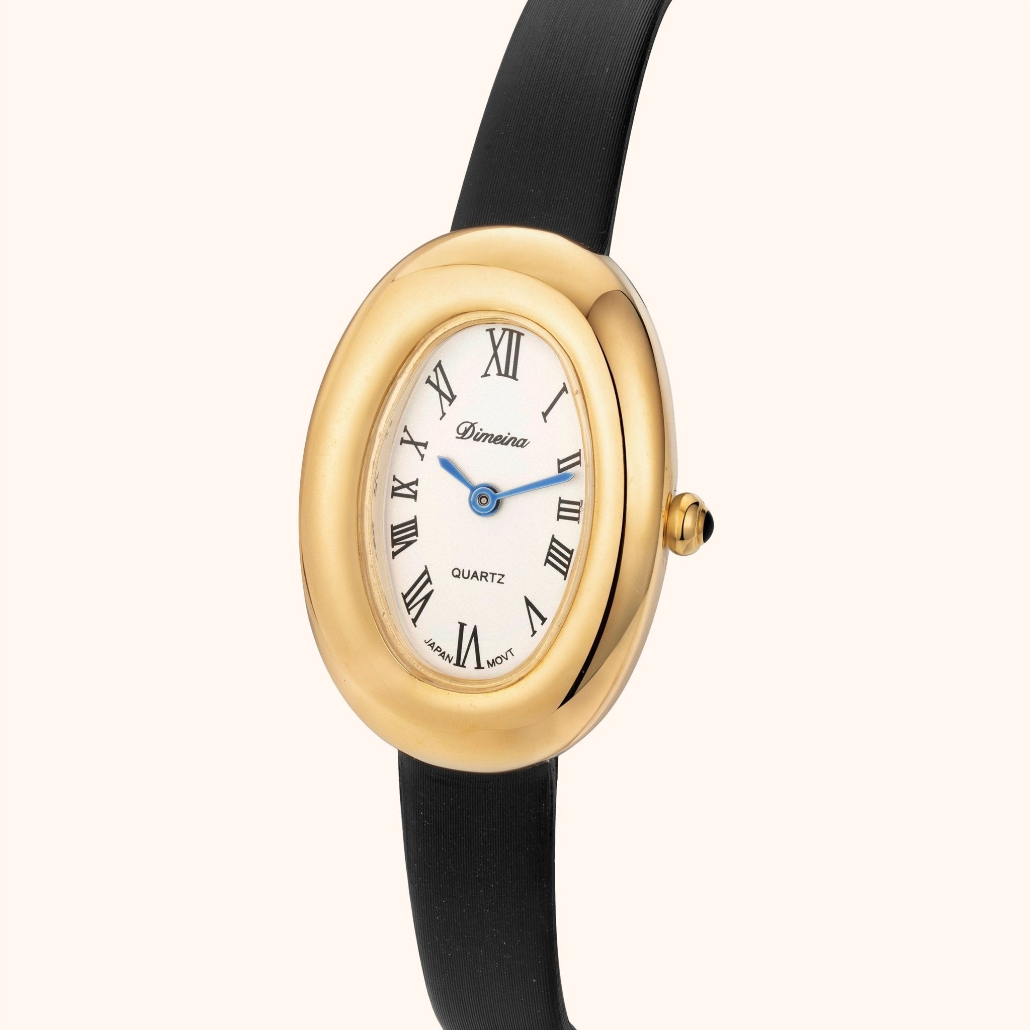 Elvina Black Leather with Gold Accents