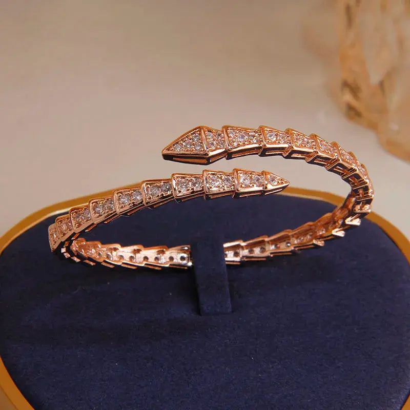 Deluxe Rose Gold Snake Bracelet