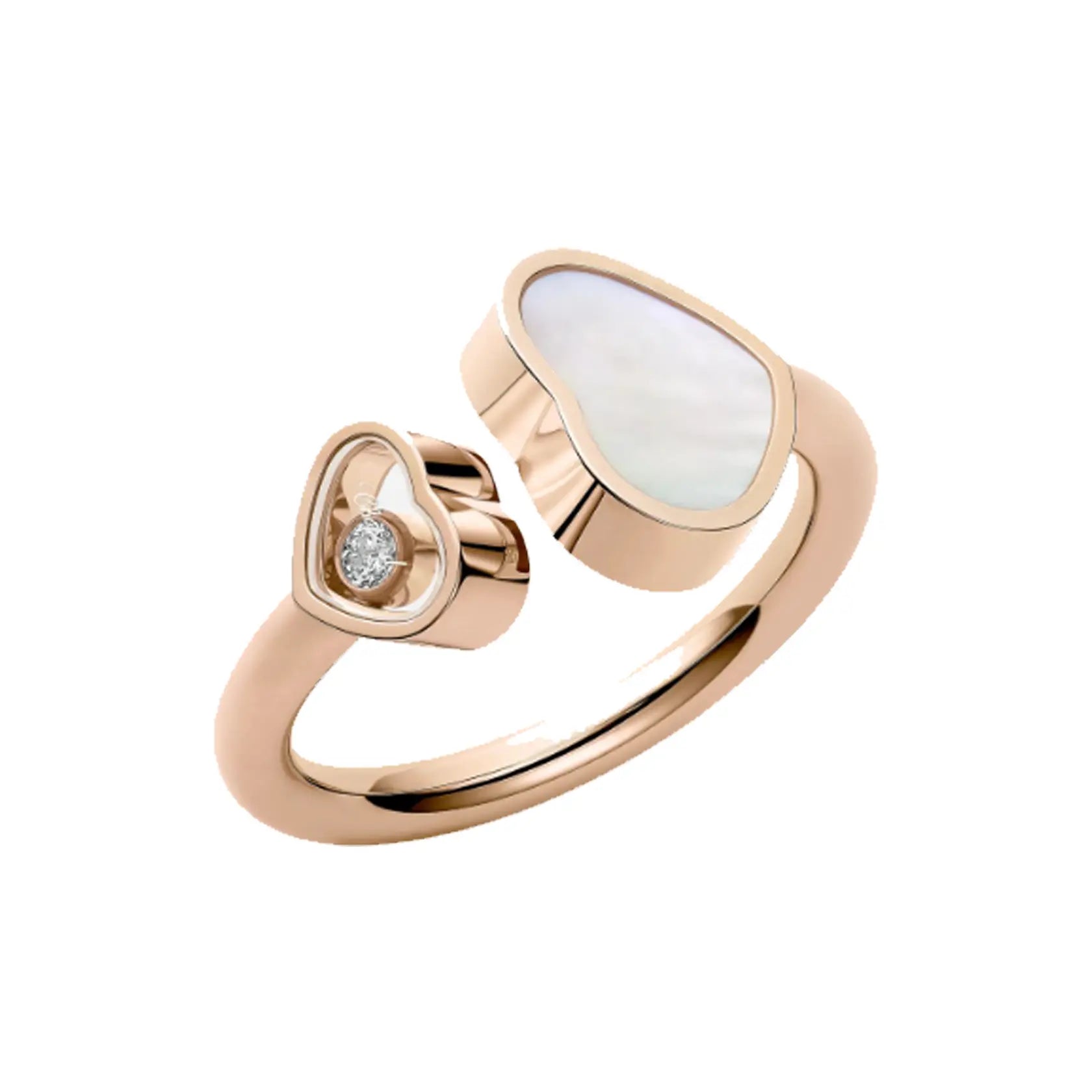Rose Gold and White Heart Ring