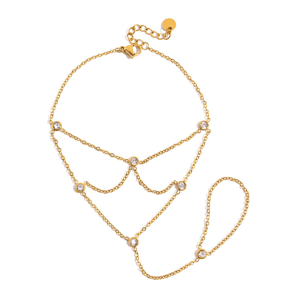 Elara 18K Gold Crystal Ring Bracelet