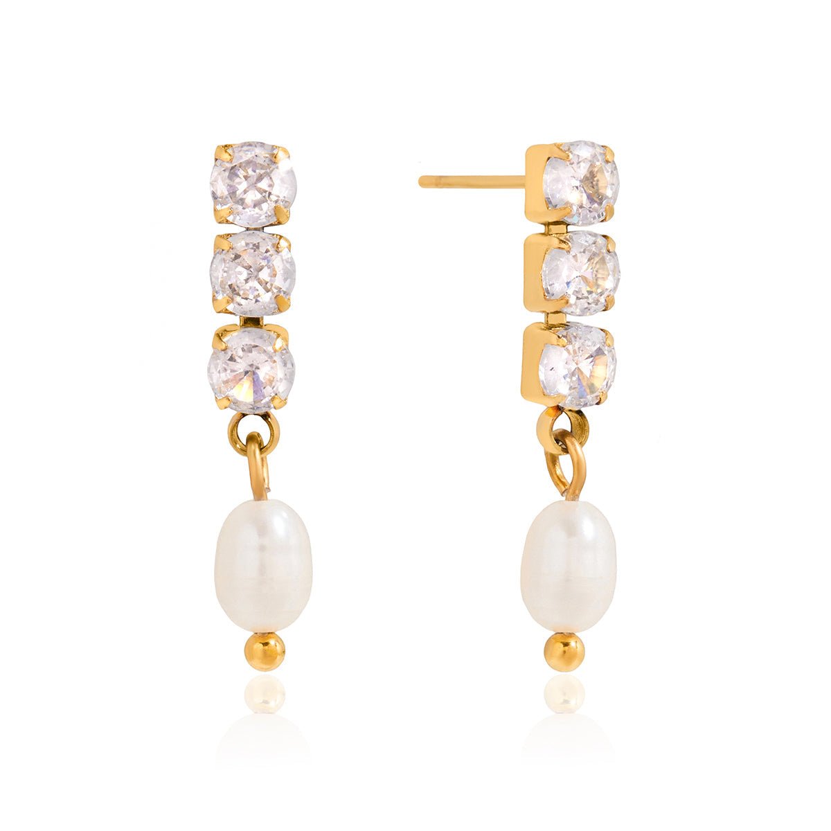 Saphira 18K Gold Drop Earrings