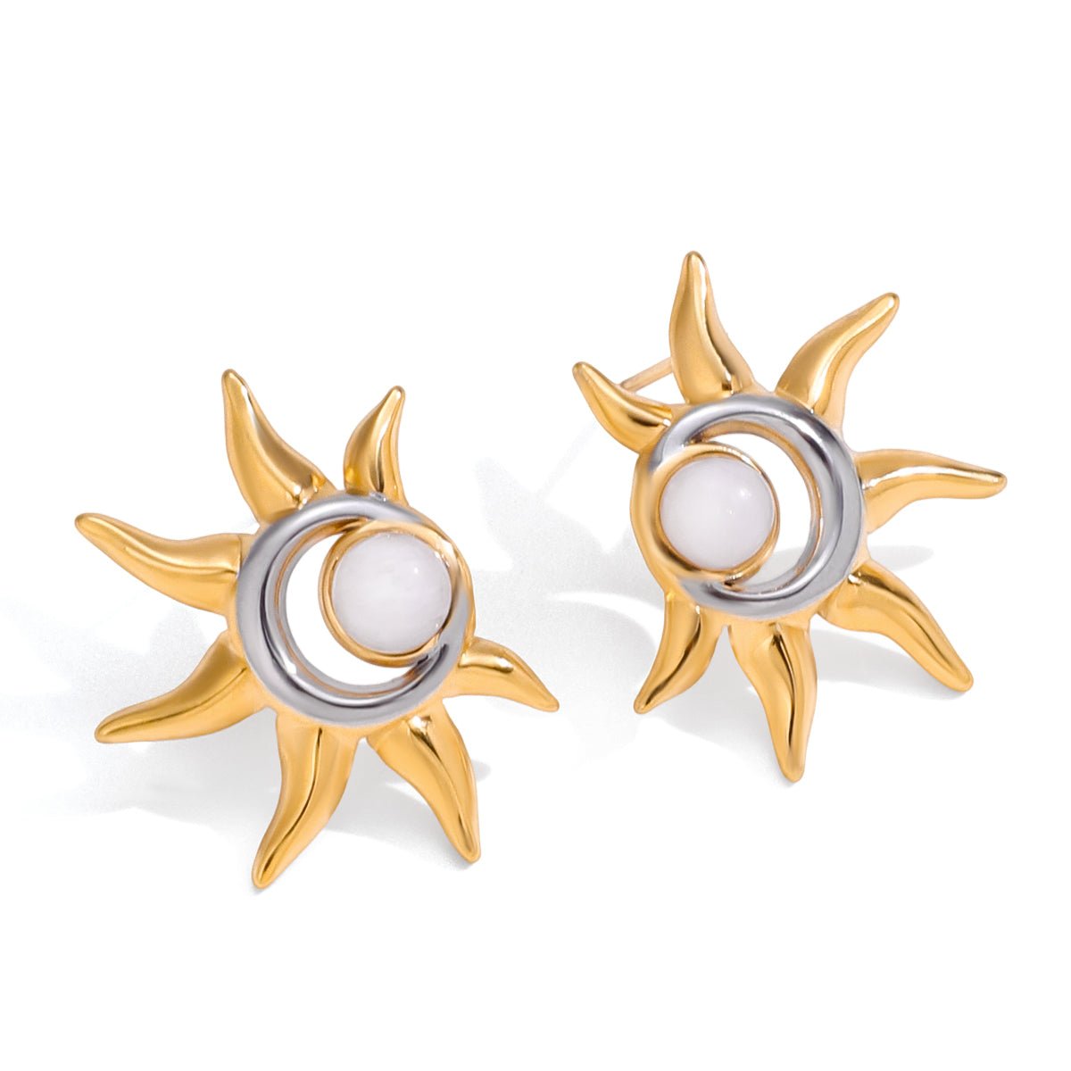 Scarlett Sun 18K Gold and Sterling Silver Transition Stud Earrings