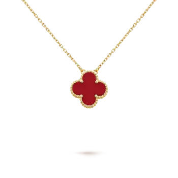 Luxurious Red Four-Leaf Clover Necklace