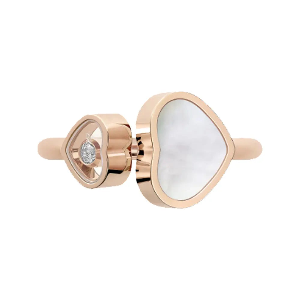 Rose Gold and White Heart Ring